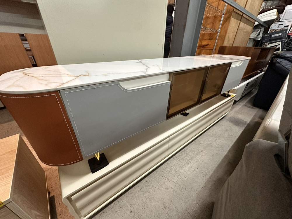 淺木紋電視櫃雙層款